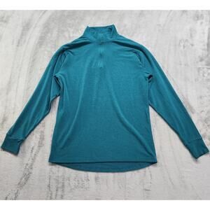 Vintage REI Sweater Mens Extra Large Blue Teal Active High Neck Made In USA